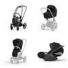Trio Cybex Platinum Priam 4 Telaio Chrome Brown-Cloud T I-SIZE Plus-Sepia Black