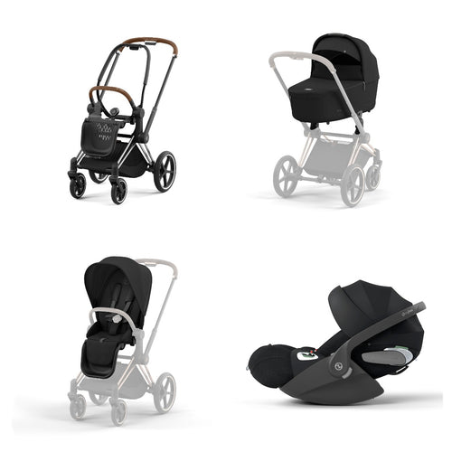 Trio Cybex Platinum Priam 4 Telaio Chrome Brown-Cloud T I-SIZE Plus-Sepia Black