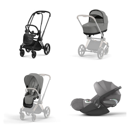Trio Cybex Platinum Priam 4 Telaio Matt Black-Cloud T I-SIZE Plus-Mirage Grey
