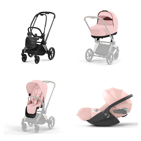 Trio Cybex Platinum Priam 4 Telaio Matt Black-Cloud T I-SIZE Plus-Peach Pink