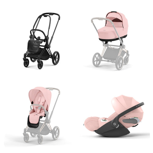 Trio Cybex Platinum Priam 4 Telaio Matt Black-Cloud T I-SIZE Plus-Peach Pink