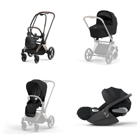 Trio Cybex Platinum Priam 4 - Telaio Rosegold - Cloud T I-SIZE Plus - Sepia Black