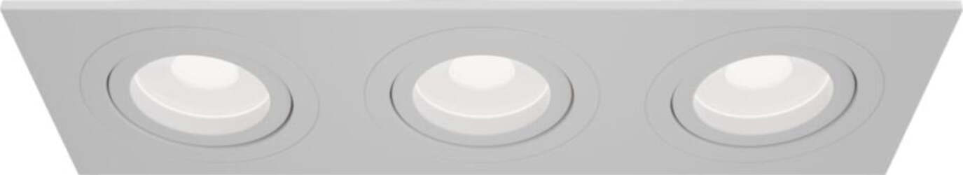 Triplo-Faretto-Da-Incasso-Moderno-Atom-Alluminio-Bianco-3-Luci-Diffusori-Tessile