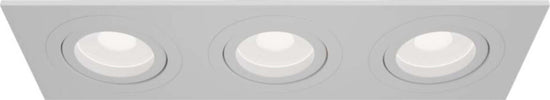 Triplo-Faretto-Da-Incasso-Moderno-Atom-Alluminio-Bianco-3-Luci-Diffusori-Tessile