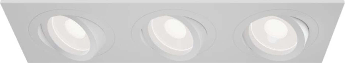 Triplo-Faretto-Da-Incasso-Moderno-Atom-Alluminio-Bianco-3-Luci-Diffusori-Tessile