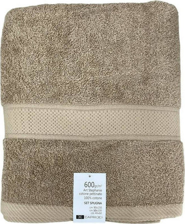 Tris asciugamani in pura spugna di cotone pettinato 100% articolo stephaniie set asciugamani spugna viso telo ospite Casa e cucina/Tessili per la casa/Biancheria da bagno/Asciugamani/Set di asciugamani Puleo Casa - Palermo, Commerciovirtuoso.it