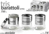 Tris-Barattoli-Barattolino-750ml-11x14cm-Vetro-Sale-Zucchero-Caffe-772016-Acciaio