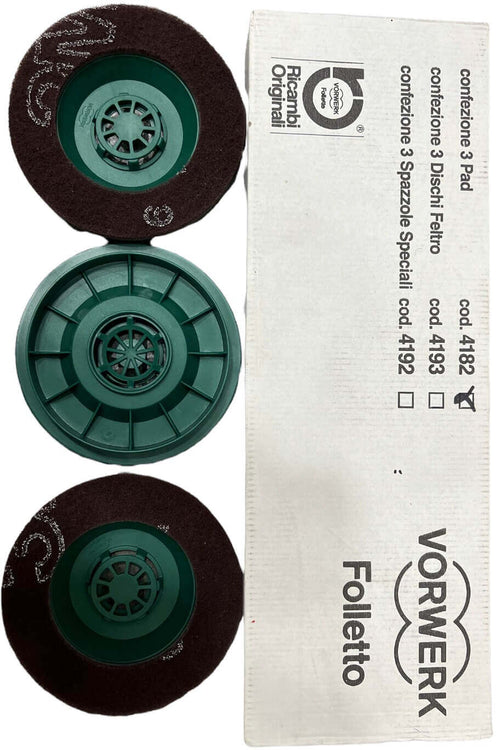 Tris Dischi Spazzole Ruvide Originali per Lucidatrice Vorwerk  Folletto PL510 PL511 PL512