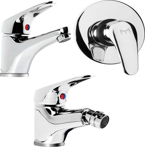 Tris Rubinetto Miscelatore Lavabo Bagno + Bidet + Miscelatore Doccia ad Incasso M Cromato Fai da te/Attrezzature per cucine e bagni/Attrezzature per bagni/Rubinetti per lavandini bagno Ogomondo - Martina Franca, Commerciovirtuoso.it