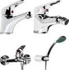Tris Rubinetto Miscelatore Lavabo Bagno + Bidet + Miscelatore Esterno Vasca Con Deviatore M Cromato Fai da te/Attrezzature per cucine e bagni/Attrezzature per bagni/Rubinetti per lavandini bagno Ogomondo - Martina Franca, Commerciovirtuoso.it