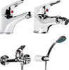 Tris Rubinetto Miscelatore Lavabo Bagno + Bidet + Miscelatore Esterno Vasca Con Deviatore M Cromato Fai da te/Attrezzature per cucine e bagni/Attrezzature per bagni/Rubinetti per lavandini bagno Ogomondo - Martina Franca, Commerciovirtuoso.it
