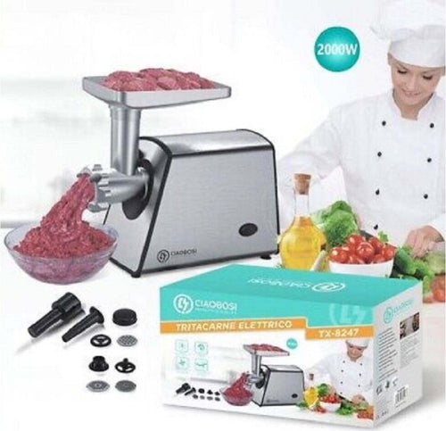 Tritacarne Elettrico Tx-8247 Accessori 2000 W Ideale Per Tritare Salsicce Kebbe Casa e cucina/Elettrodomestici per la cucina/Elettrodomestici speciali/Tritacarne Trade Shop italia - Napoli, Commerciovirtuoso.it