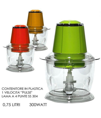 Tritatutto 0,75lt 300w Robot Da Cucina Trita Verdure Elettrico Professionale