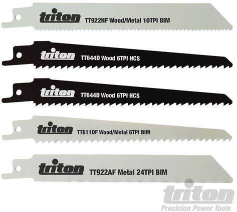 Triton Lame per sega elettrica alternativa tagliarami 150mm 5 pezzi raccordo standard 1/2