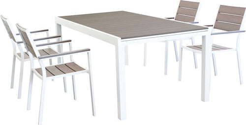 TRIUMPHUS---set-tavolo-da-giardino-allungabile-180/240x100-compreso-di-4-poltrone-in-alluminio-e-polywood-Bianco-Milani-Home