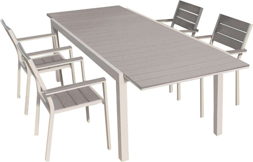TRIUMPHUS---set-tavolo-da-giardino-allungabile-180/240x100-compreso-di-4-poltrone-in-alluminio-e-polywood-Bianco-Milani-Home