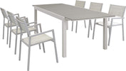 TRIUMPHUS---set-tavolo-da-giardino-allungabile-180/240x100-compreso-di-6-poltrone-in-alluminio-e-polywood-Tortora-Milani-Home