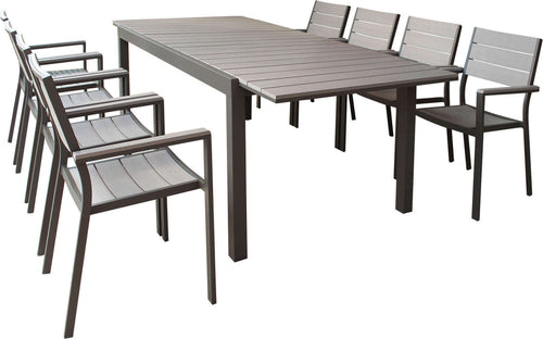 TRIUMPHUS---set-tavolo-in-alluminio-cm-180/240x100x73-h-con-8-sedute-Taupe-Milani-Home