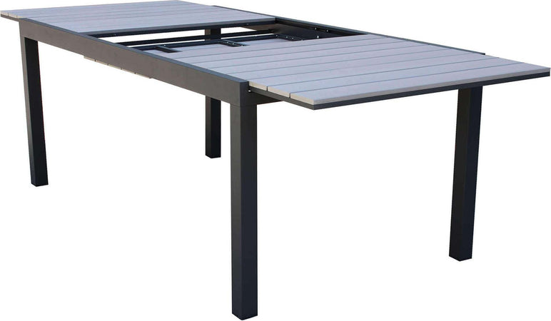 TRIUMPHUS---tavolo-da-giardino-allungabile-in-alluminio-e-polywood-180/240x100-Antracite-Milani-Home