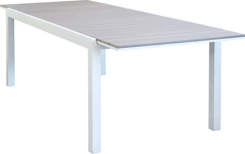 TRIUMPHUS---tavolo-da-giardino-allungabile-in-alluminio-e-polywood-180/240x100-Bianco-Milani-Home
