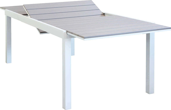 TRIUMPHUS---tavolo-da-giardino-allungabile-in-alluminio-e-polywood-180/240x100-Bianco-Milani-Home