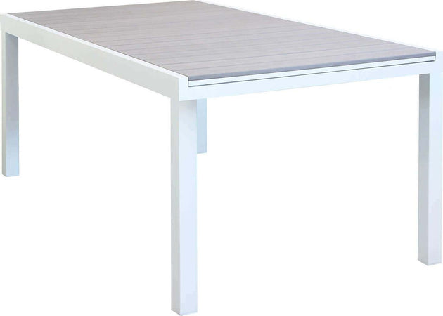 TRIUMPHUS---tavolo-da-giardino-allungabile-in-alluminio-e-polywood-180/240x100-Bianco-Milani-Home