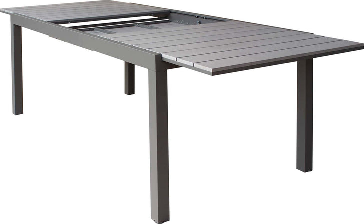 TRIUMPHUS---tavolo-da-giardino-allungabile-in-alluminio-e-polywood-180/240x100-Taupe-Milani-Home