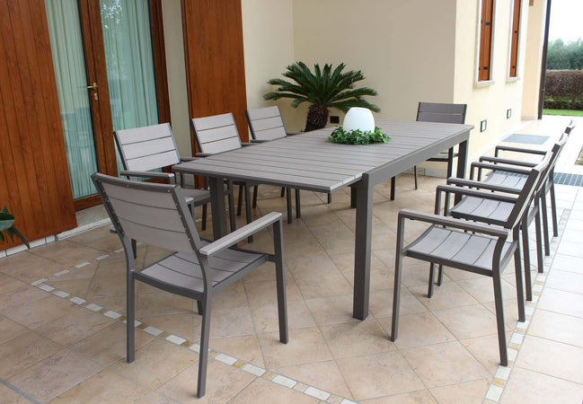 TRIUMPHUS---tavolo-da-giardino-allungabile-in-alluminio-e-polywood-180/240x100-Taupe-Milani-Home