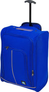 Trolley-Cabina-Morbido-Bagaglio-a-Mano-Blu-con-Maniglia-Telescopica-35x20x50-cm