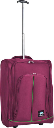 Trolley-Cabina-Morbido-Bagaglio-a-Mano-Borgogna-Maniglia-Telescopica-35x20x50cm