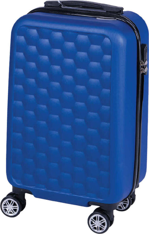 Trolley-Cabina-Rigido-Bagaglio-a-Mano-Blu-con-Maniglia-Telescopica-33.5x22x55cm