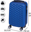Trolley-Cabina-Rigido-Bagaglio-a-Mano-Blu-con-Maniglia-Telescopica-33.5x22x55cm