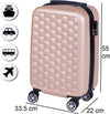 Trolley-Cabina-Rigido-Bagaglio-a-Mano-Oro-con-Maniglia-Telescopica-33.5x22x55cm