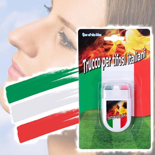 TRUCCO PER TIFOSI BANDIERA ITALIA ITALIANA 4X6CM STICK MAKE UP VISO CALCIO SPORT Sport e tempo libero/Fan Shop/Pittura per viso e trucco Trade Shop italia - Napoli, Commerciovirtuoso.it
