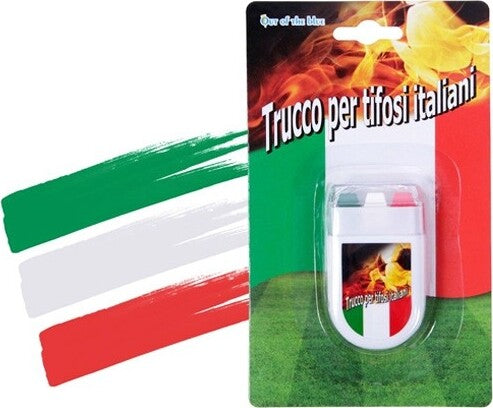 TRUCCO PER TIFOSI BANDIERA ITALIA ITALIANA 4X6CM STICK MAKE UP VISO CALCIO SPORT Sport e tempo libero/Fan Shop/Pittura per viso e trucco Trade Shop italia - Napoli, Commerciovirtuoso.it