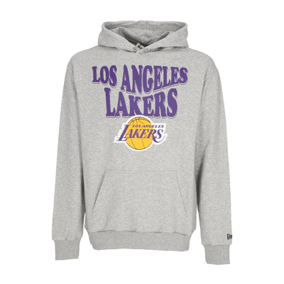 NEW ERA Felpa Leggera Cappuccio Uomo Nba Script Oversize Hoodie Loslak Heather Grey/true Purple da uomo