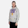 NEW ERA Felpa Leggera Cappuccio Uomo Nba Script Oversize Hoodie Loslak Heather Grey/true Purple da uomo