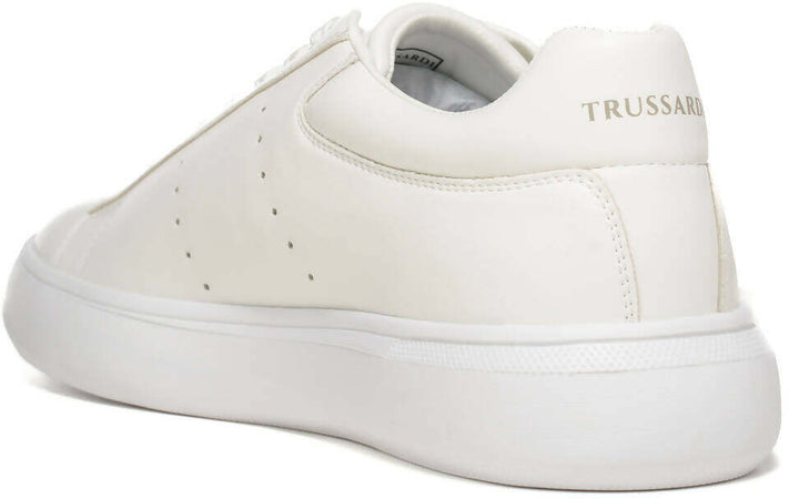 Trussardi Scarpa Uomo in Similpelle Con Lacci E Suola in Gomma Nuova Collezione