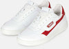 Trussardi Sneaker Uomo Bianche Rossa Scarpe Ecopelle Craft Sneaker Lacci Suola In Gomma Scarpe Da Ginnastica Casual Fashion Primavera-estate 2022 Art.77a00417