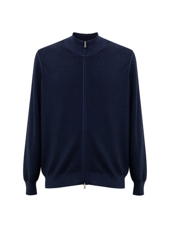 Gran Sasso Maglia Blu con Zip a Manica Lunga da uomo
