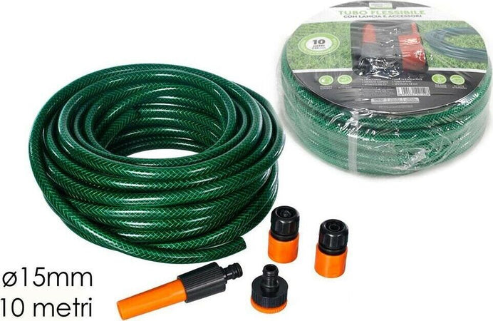 Tubo-acqua-in-PVC-per-irrigazione-giardino-con-raccordi-ugello-10-20-30-metri
