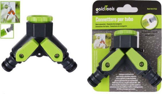 Tubo-Connettore-A-Y-Con-Rubinetto-2-Vie-Rapido-Universale-Plastica-Giardino-94752