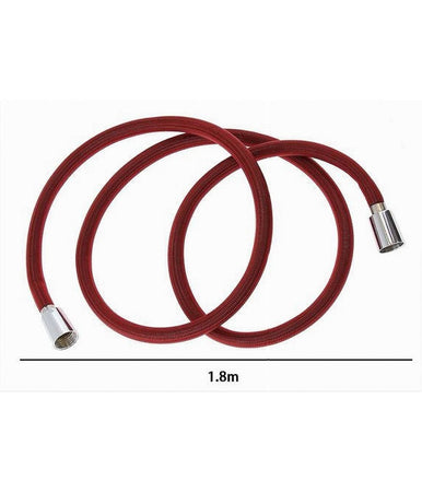 Tubo Doccia Flessibile 1.8 Metri Rosso 180cm Laccio Bagno Per Doccetta Box 87282