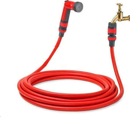 Tubo Estensibile Da 5 a 15 Metri Con Pistola Multigetto, Raccordi, Presa Rubinetto Giardino e giardinaggio/Attrezzi da giardino e attrezzature per l'irrigazione/Attrezzature per l'irrigazione/Pompe e accessori/Tubi per irrigazione La Zappa - Altamura, Commerciovirtuoso.it