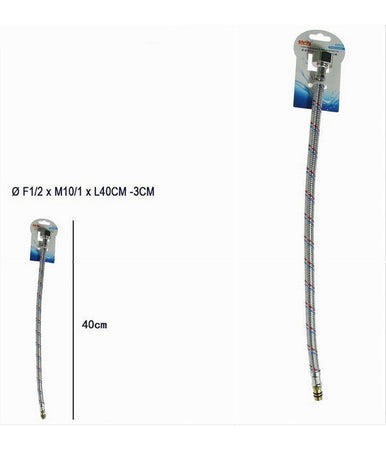 Tubo Flessibile Flessibili Rubinetto Miscelatore Acqua 40 Cm F1/2 X M10/1 79911