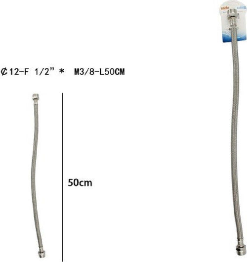 Tubo Flessibile Flessibili Rubinetto Miscelatore Acqua 50 Cm F 1/2 X M3/8 69400 Fai da te/Attrezzature per cucine e bagni/Impianti per la cucina/Accessori per lavelli Trade Shop italia - Napoli, Commerciovirtuoso.it