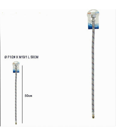 Tubo Flessibile Flessibili Rubinetto Miscelatore Acqua 50 Cm F1/2 X M10/1 69392