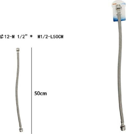 Tubo Flessibile Flessibili Rubinetto Miscelatore Acqua 50 Cm M 1/2 X M1/2 69399 Casa, arredamento e bricolage > Accessori Bagno > Raccordi e Tubi Trade Shop italia - Napoli, Commerciovirtuoso.it