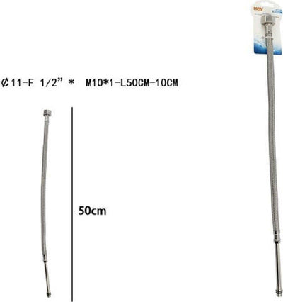 Tubo Flessibile Flessibili Rubinetto Miscelatore Acqua 50cm F 1/2 X M10/1 69396 Casa, arredamento e bricolage > Accessori Bagno > Raccordi e Tubi Trade Shop italia - Napoli, Commerciovirtuoso.it