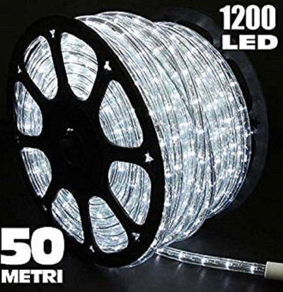 Tubo Luminoso 1200 Led 50 Mt Bianco Freddo Uso Esterno Controller 8 Giochi Luce Prodotti Natalizi Trade Shop italia - Napoli, Commerciovirtuoso.it